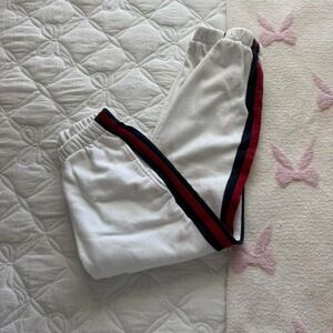 white Brandy Melville rosa jogger sweatpants